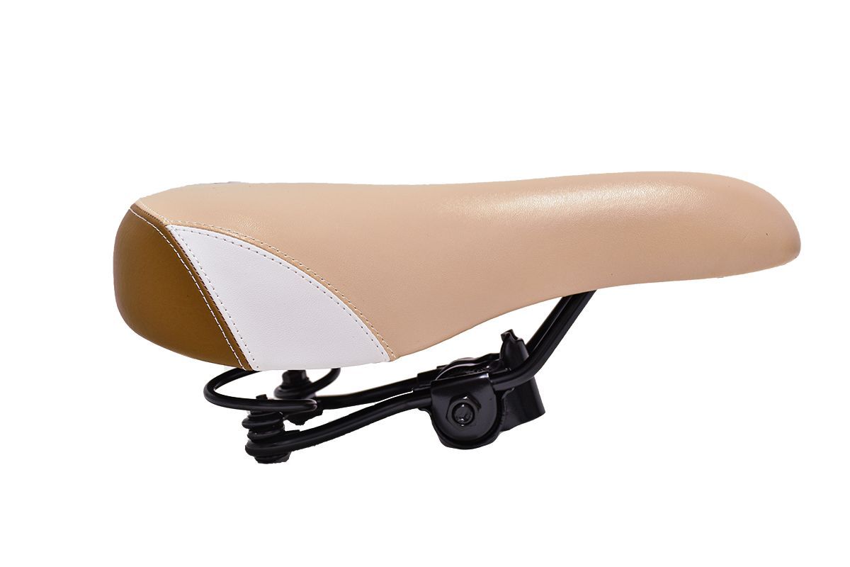 Седло DS-2498 MTB 270*175mm, 600гр,комфорт,пружины,кремовый